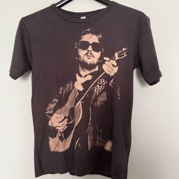 RARE Vtg ERIC CLAPTON Large Sepia Brown Portrait T Shirt Blues Concert Tour 90s - Picture 2 of 4